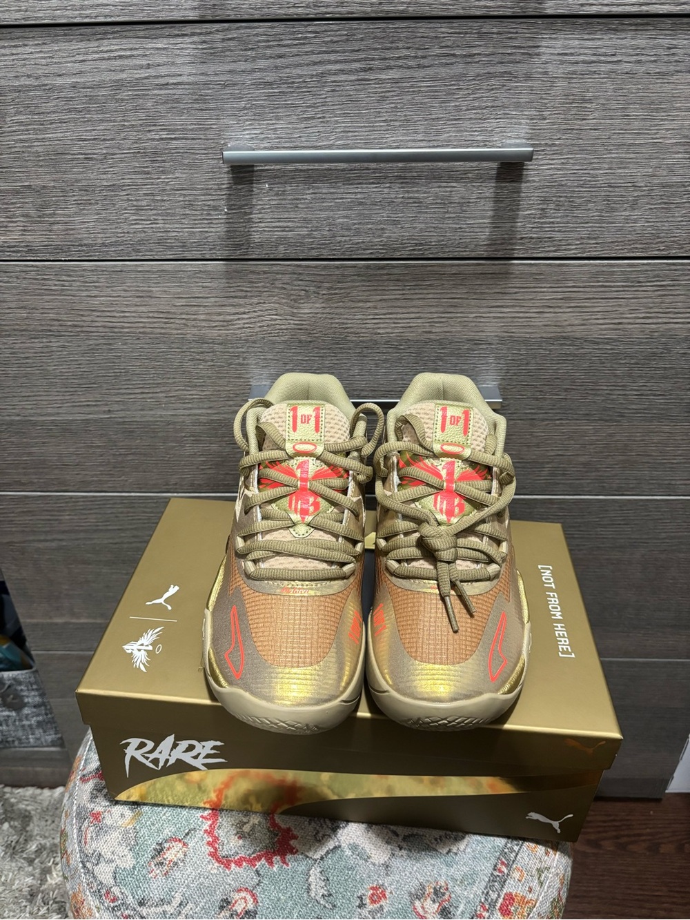 NWOT - Puma Gold and Coral Low-Top Sneakers